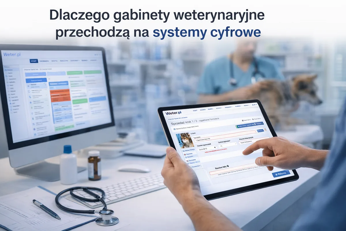 Gabinet weterynaryjny przechodzący na system cyfrowy do prowadzenia dokumentacji weterynaryjnej