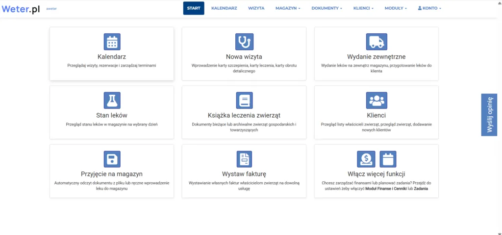 Zrzut ekranu: : rejestracja i wejście do systemu